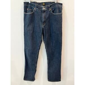 Lee Mens Medium Wash Regular Fit Straight Leg Denim Everyday Jeans GUC 38x34
